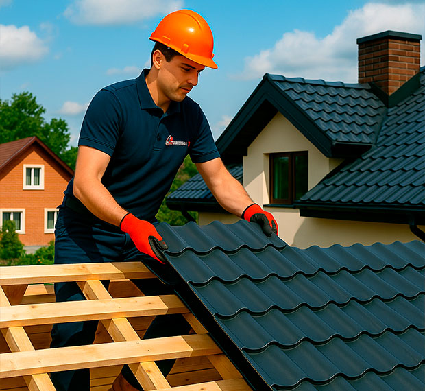 Кровля из металлочерепицы под ключ в Оренбурге