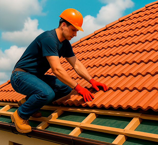 Кровля из цементно-песчаной черепицы в Оренбурге