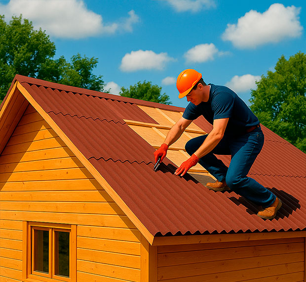 Монтаж кровли из ондулина в Оренбурге