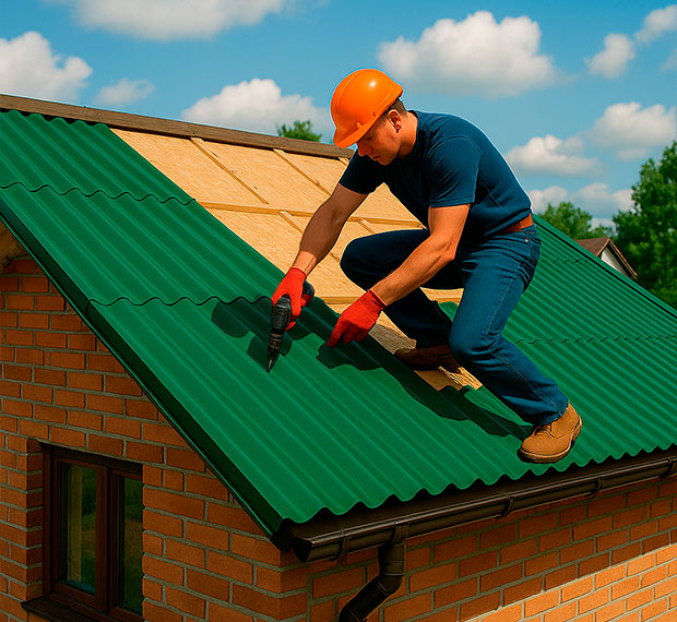 Монтаж кровли из профнастила в Оренбурге