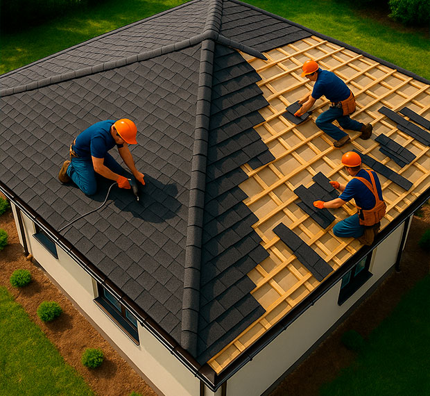 Монтаж четырехскатной крыши в Оренбурге