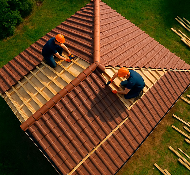 Монтаж 2-скатной крыши в Оренбурге