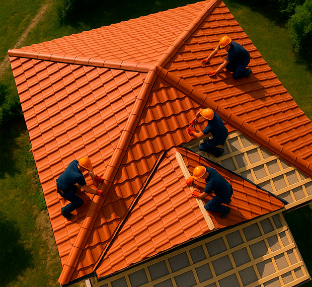 Монтаж 3-скатной крыши в Оренбурге